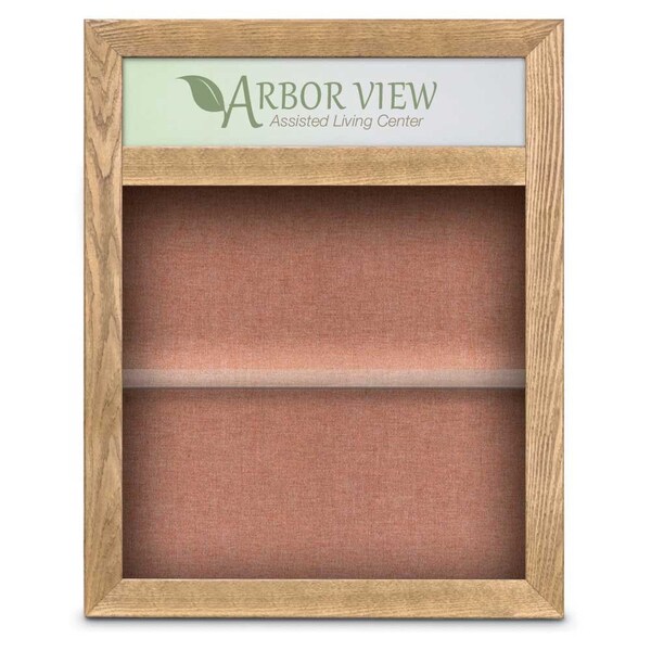 Outdoor Enclosed Combo Board, 42"x32", Satin Frame/Green & Pearl